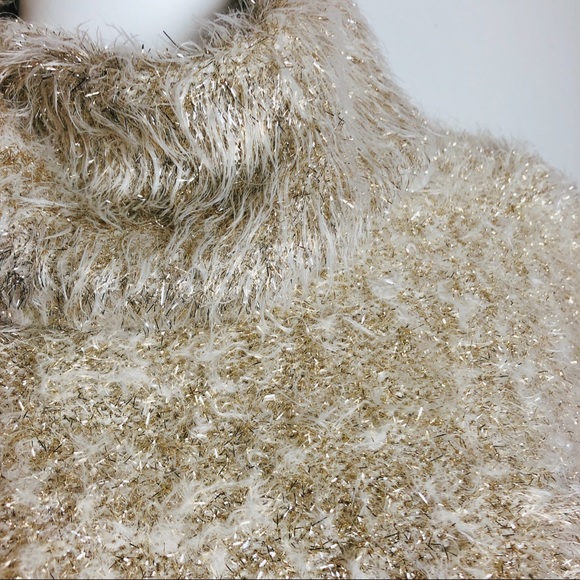 GB Fuzzy Metallic Cowl Neck Sweater - Picture 3 of 6